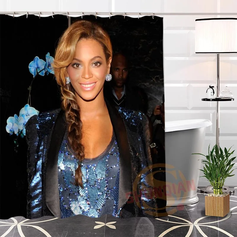 Полиэстер пользовательские Популярные Beyonce Современная тканевая для душа занавес Ванная комната Водонепроницаемый Новое поступление H0223-35 - Цвет: Красный