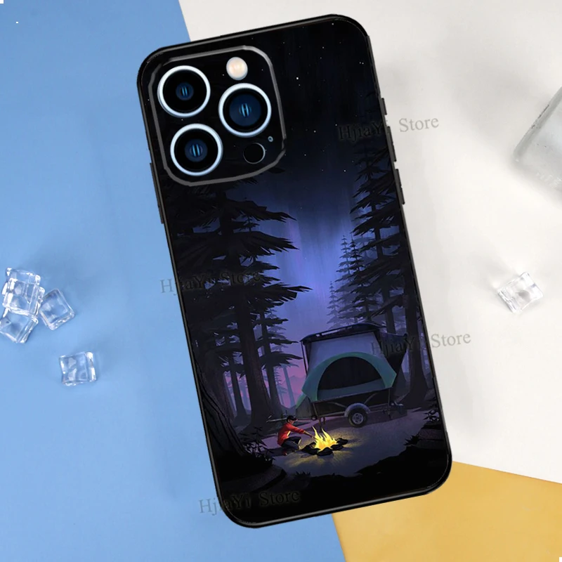 apple iphone 13 case Nature Camping Art Phone Case For iPhone 13 12 11 Pro Max mini SE 2020 X XR XS Max 7 8 Plus Cover Coque iphone 13 phone case