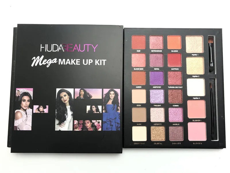 Новинка Huda beauty MAKE UP KIT 23 Цвета матовые мерцающие тени для век Палитра телесного цвета макияж дымчатый блеск Hudas тени для век Пудра