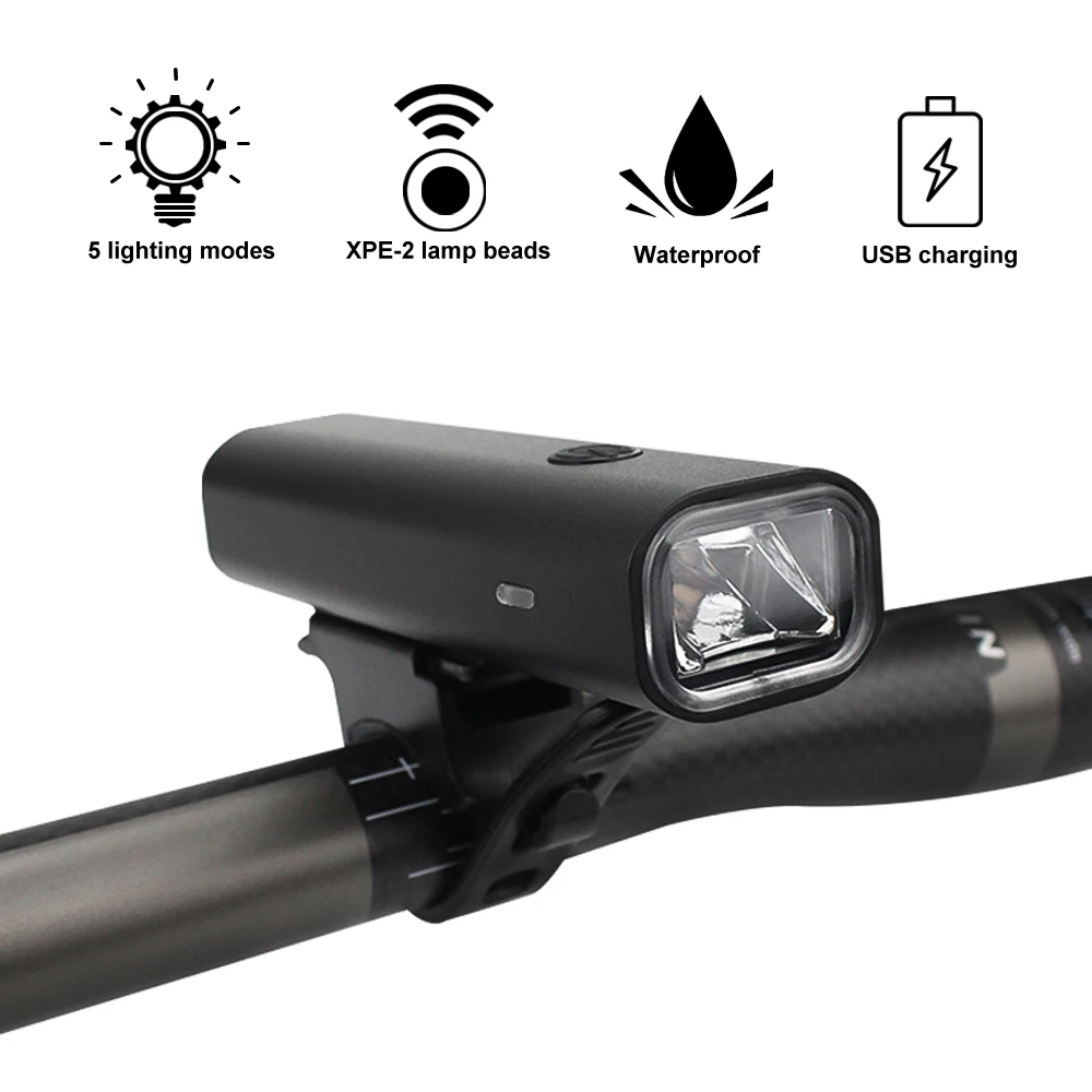 Vertvie, 8 часов, велосипедный светильник, 2500 мА/ч, USB, перезаряжаемый, светодиодный, MTB, передняя лампа, головной светильник, алюминиевый, ультра-светильник, велосипедный светильник - Цвет: Bicycle Light Front