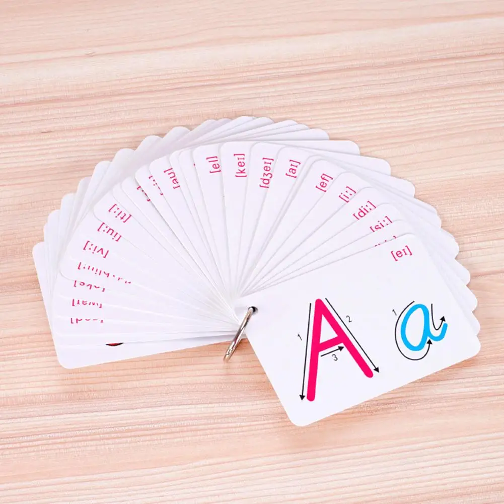 

26 Letter English Flash Card Handwritten Montessori Early Development Learning Educational Toy For Children Kid Gift