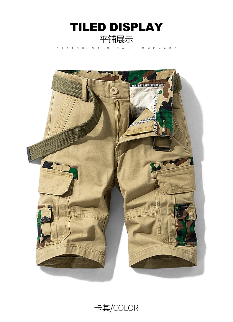 Cotton Camouflage Cargo Shorts Men 2022 