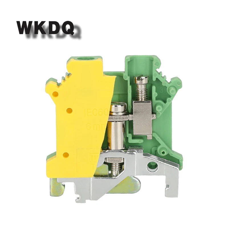

10pcs USLKG 6N Equivalent to PHOENIX Ground Din Rail Screw Terminal Block PE With The Same Shape to Universal Connector