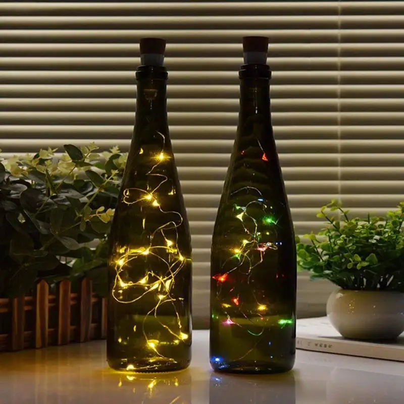 Горячий XD-Led пробковый светильник для винной бутылки, USB Перезаряжаемый медный провод, струнный светильник, DIY Декор, 15 светодиодов, 1,5 м, теплый белый, 3 шт