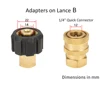 Pressure Washer Short Lance Car Washer Spray Lance Wand Tube 1/4" Quick Connector M22 Adaptor High Pressure Water Gun Lance 5