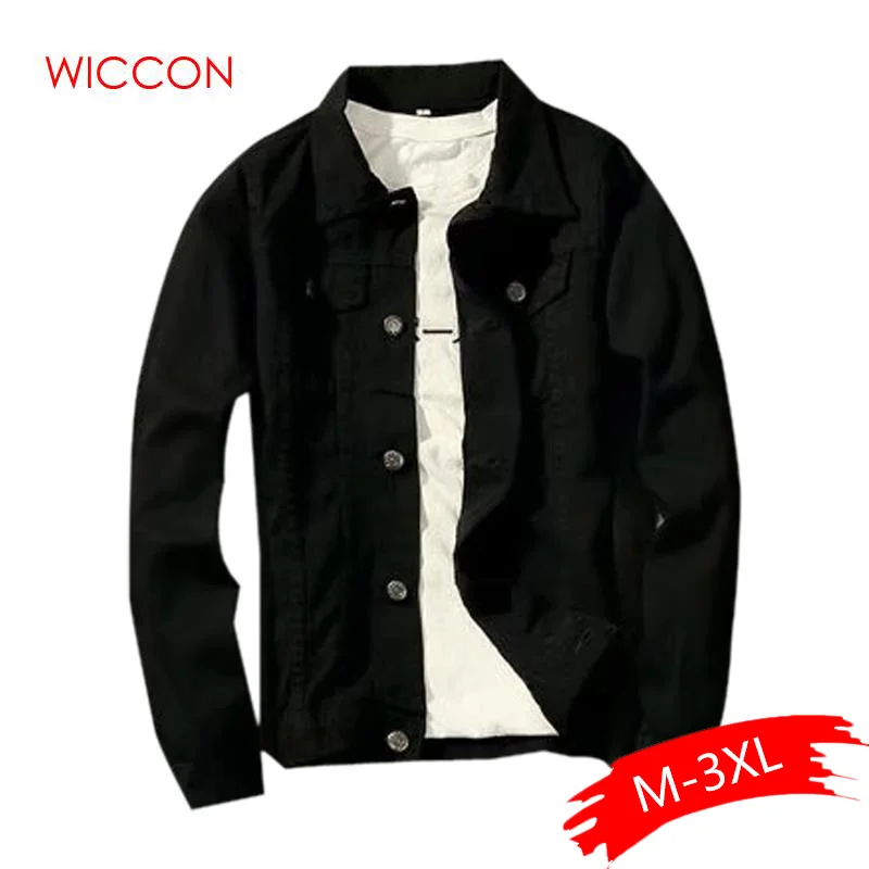 2019 для мужчин джинсовая куртка молодежи Slim Fit Твердые мужской пальто с декоративными вставками Верхняя одежда Весна повседневное уличная