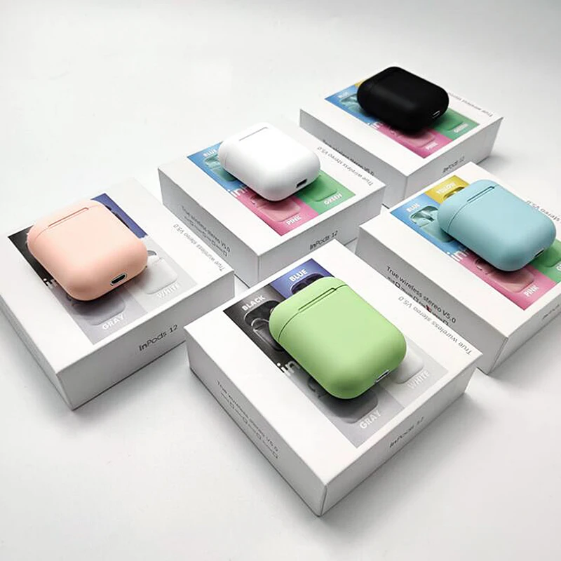 Новые наушники Macaron 12 inpods 12 i12 tws, беспроводные наушники Bluetooth 5,0, портативные мини спортивные наушники, сенсорная модель, авто паринг