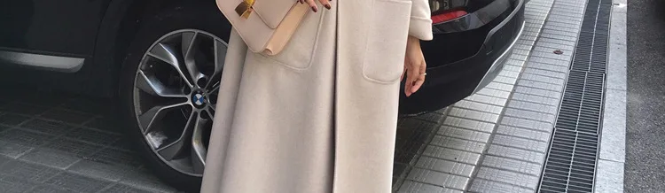 Korean Wool Coat New Autumn and Winter Women Loose Double-sided Wool Coat Mid-long Fashion Woolen Jacket NS1507