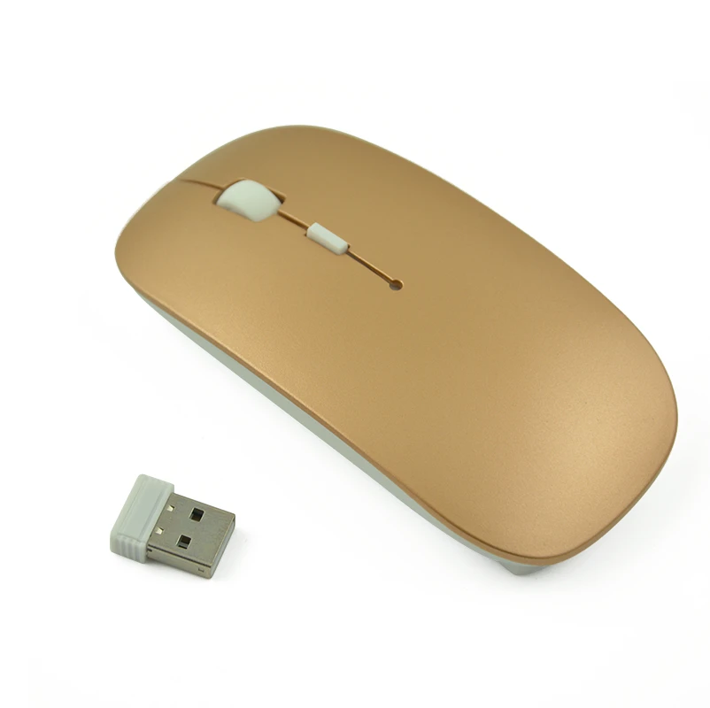 gold Беспроводная мини-мышь 2,4G для Mac, USB, оптический приемник, мышь для ноутбука, ноутбука, компьютера, настольного компьютера, для Macbook, ультратонкая Новинка - Цвет: gold