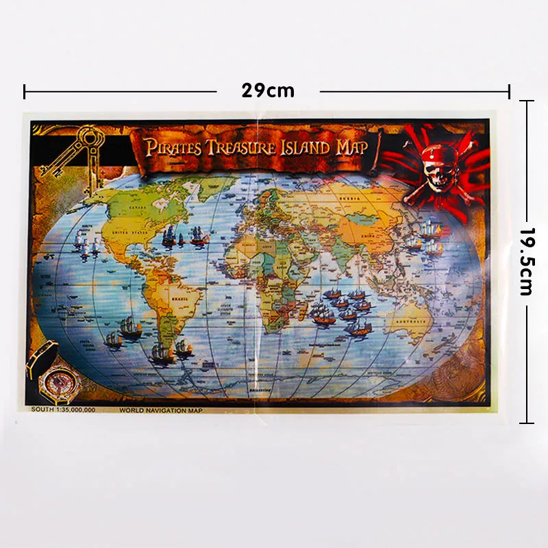 

Scenario simulation pirate toy accessories Treasure map simulation retro map kid children gift Captain Jack Sparrow fans collect