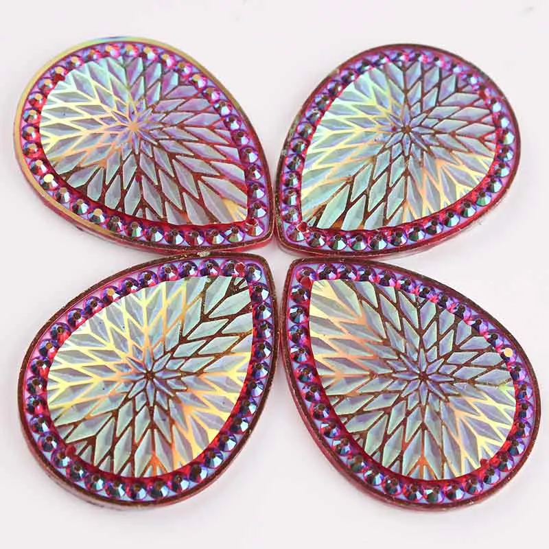 14 Taidian 3040mm Tear Drop Flatback Sew On Rhinestones for DIY Jewelry Accessories AB Color 50pieceslot