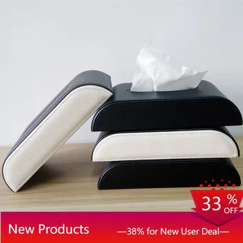 

Leather Tissue Box Car Tissue Box Holder Leather Hanging/Seated Sun Visor Skylight Seat Back Napkin Storage Holder Organizer