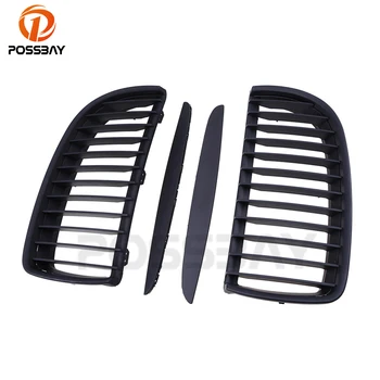 

POSSBAY High Quality Front Kidney Grills Grille Car Cover Fit for BMW 3-Series E91 Sedan 2006/2007/2008 Pre-facelift With Strip