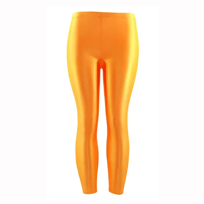 Women Pant For Girl Spandex Shiny Solid Color Fluorescent Leggings Casual Elastic High Quality Large Size 1PC Trousers New