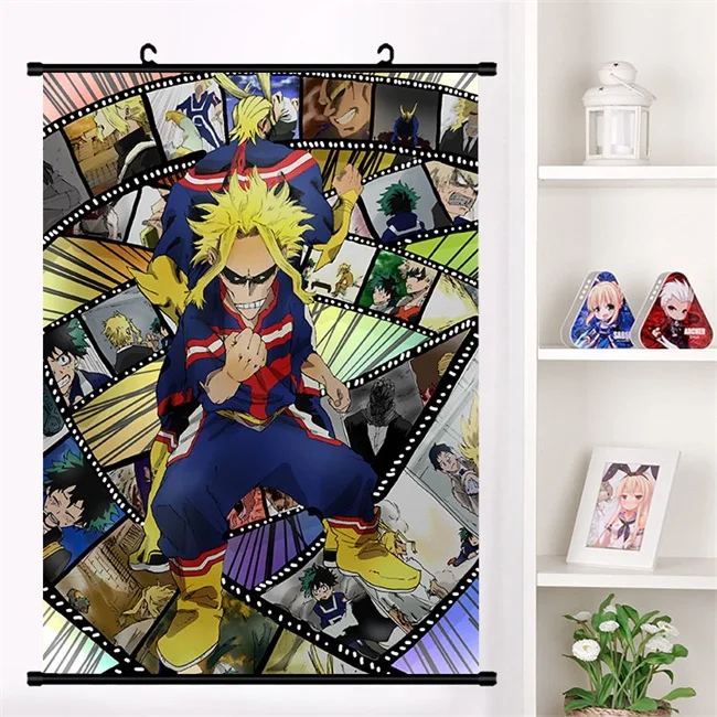 C Аниме Boku no My Hero Academy All Might настенный плакат Otaku коллекция домашнего декора арт-подарки - Цвет: C