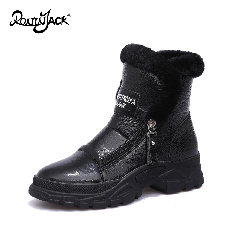 Новые зимние сапоги женские зимние модные теплые ботинки martin из натуральной кожи с кроличьим мехом на молнии ботинки на толстой подошве женские ботильоны