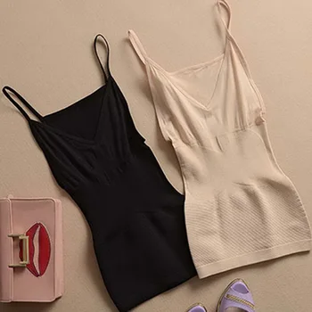 

Women Weight Loss Fat Burning Body Shape Open-Bust Solid Camisole Slim Fit Coolmax Fabric Vest Tops Tanks Body Shaper