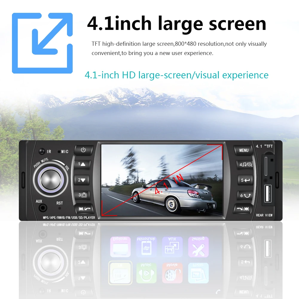 AMPrime 4," Автомагнитола 1din FM радио авто аудио стерео Bluetooth Автомагнитола рулевое колесо Contral с камерой заднего вида