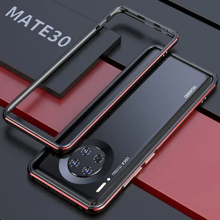 Роскошный Алюминиевый металлический бампер для huawei mate 30 mate 30 6,62 дюймов металлический чехол колонна щитка в форме рамки mate 30 Coque Shell - Цвет: black and red