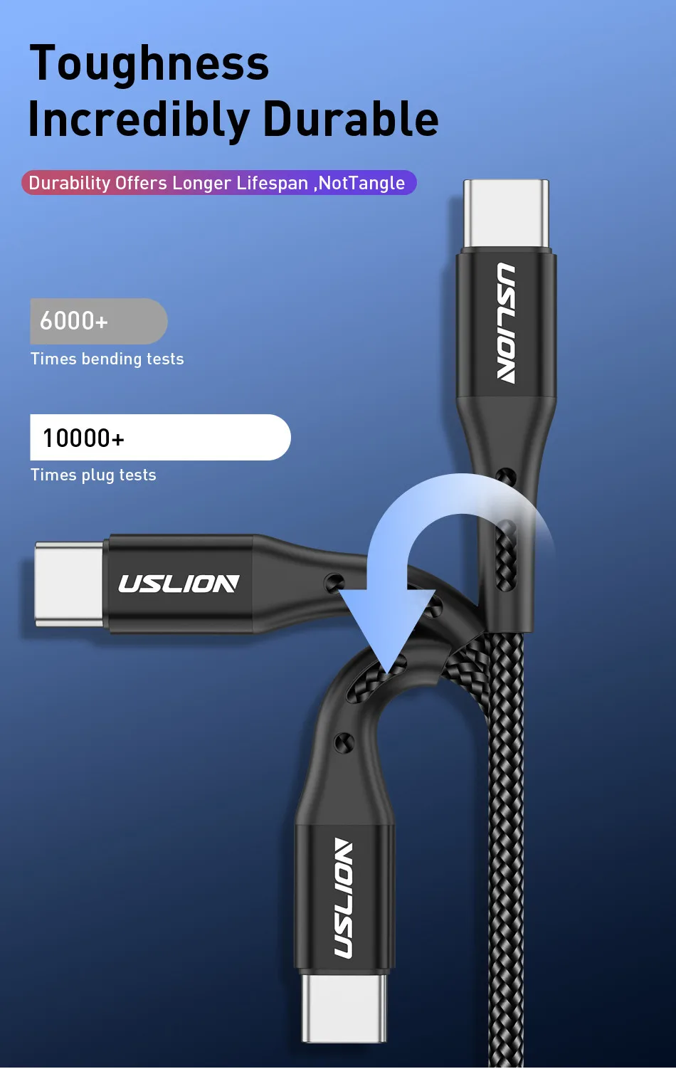 Кабель USLION 3A type-C для huawei P30 Pro, быстрая зарядка, USB C кабель для samsung S10, Xiaomi, 3 м, type-c, зарядное устройство для телефона