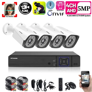 

Video Surveillance Kit Wifi IP Cameras 5MP Outdoor CCTV Kit Wireless Security Camera System H.264+ NVR Set HD IR