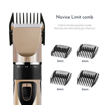 

Rechargeable Trimmer Professional Electric Hair Cutter Machine Cordless Clipper Adjustable Ceramic Blade USB Charging Razor 38D