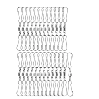 

25 Pack Spinning Double Clip Swivel Hooks for Wind Spinners Hanging Windsock Bird Feeders Wind Chimes Crystal Twisters