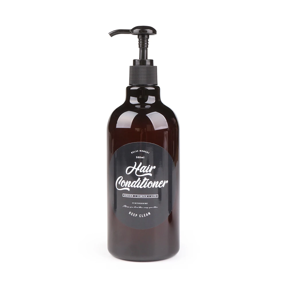 Hair Conditioner 500 мл, коричневая бутылка для мытья тела, шикарная ванна, пластиковый шампунь, кондиционер для волос, бутылочки, скандинавский диспенсер для хранения жидкости, бутылка - Цвет: Hair Conditioner