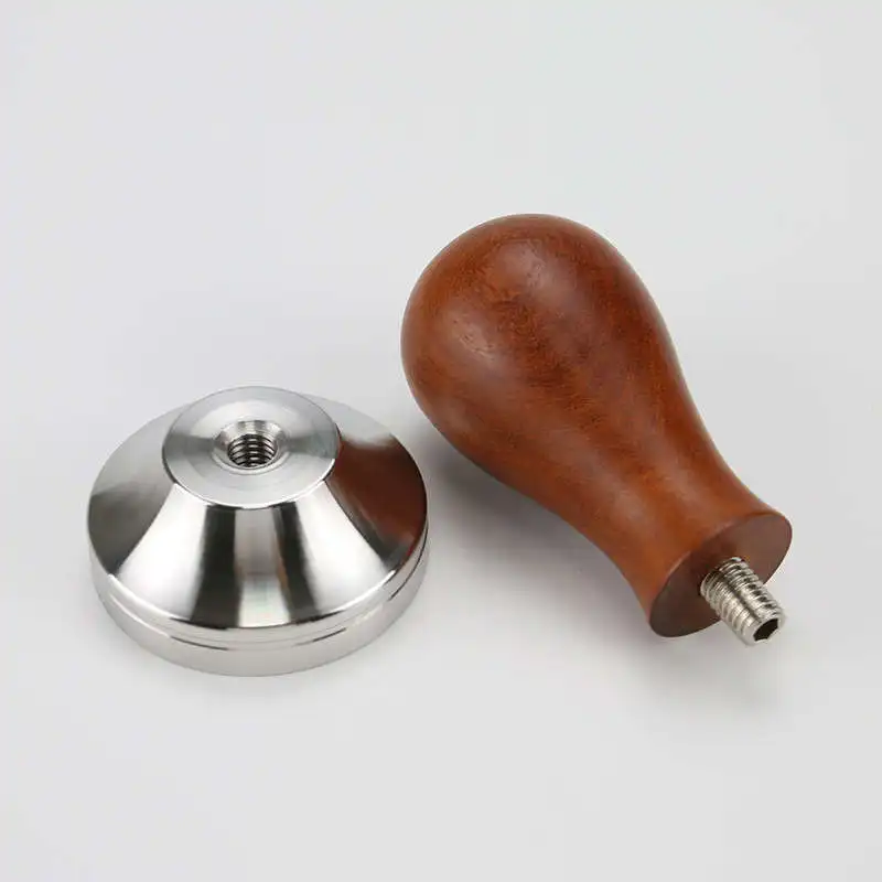 Premium Wooden & Stainless Steel Coffee Tamper - Barista Essentials