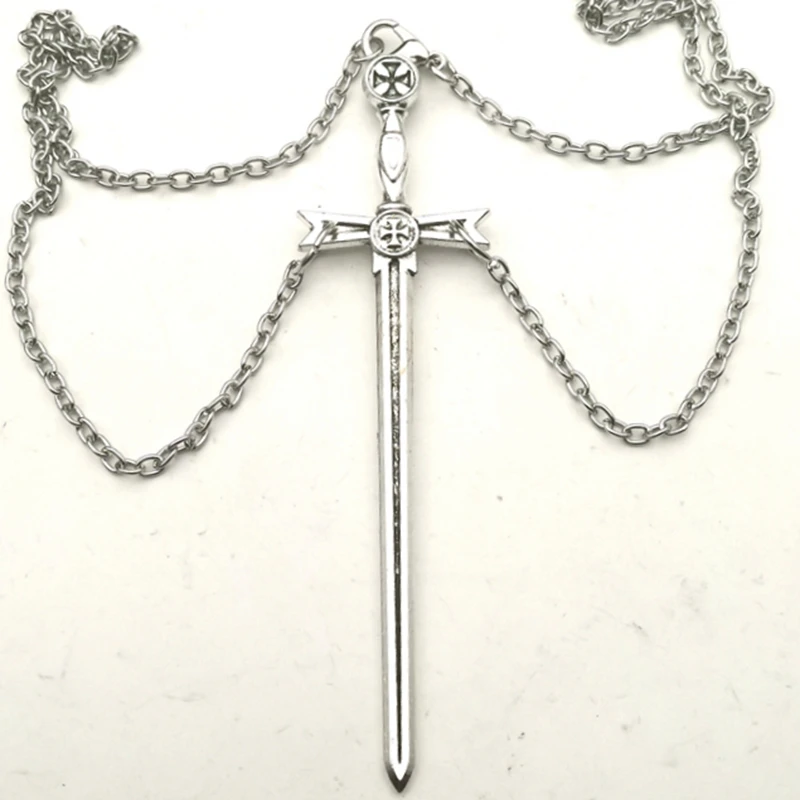 Dervivea Punk Argento Spada Collana Ciondolo Spada Croce Collana Girocollo Fresco Pugnale Collana Catena Gotica Spada Collana Gioielli Per Le Donne