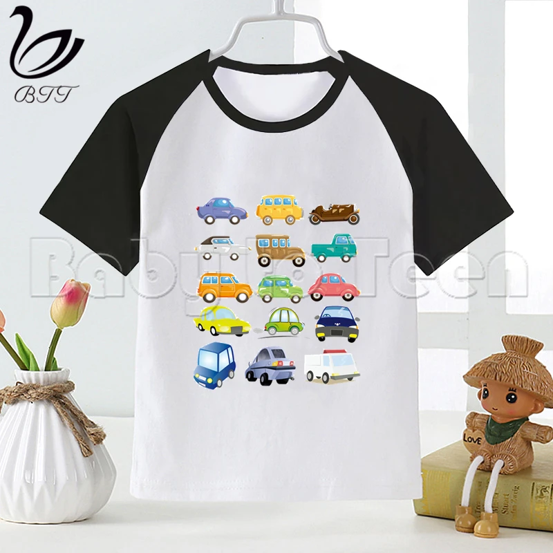 Забавная одежда для маленьких мальчиков с мультяшным автомобилем Детская