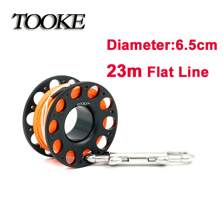 TOOKE 4色铝合金线轮2mm 黑色桔线23m TG739BHei23