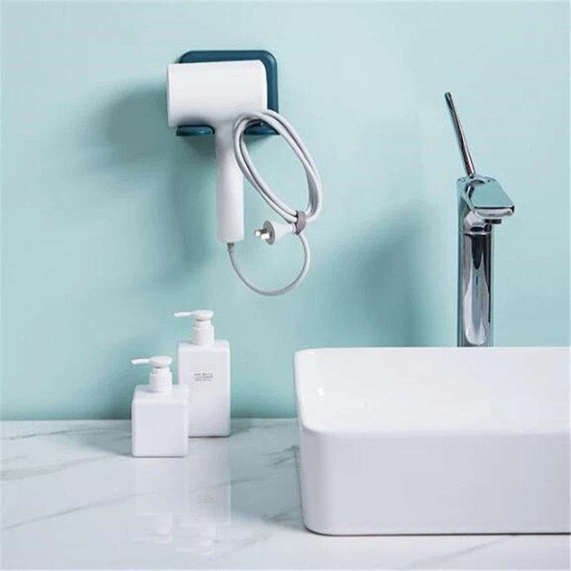 High Quality Innovative Wall-mounted Hair Dryer Plastic Bathroom Shelf Storage Hairdryer Holder For Hairdryer