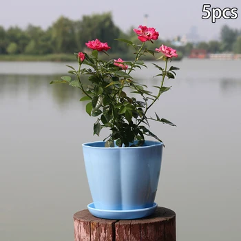 

Pumpkin Shape Plastic Imitation Porcelain Flower Pot Succulent Garden Planter Home Decor Ornament With Tray