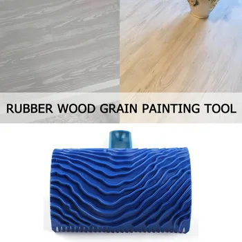 

Tool Home DIY Graining Blue Handle Art Wall Imitation Painting Roller Decoration Durable Rubber Brush Empaistic Wood Pattern