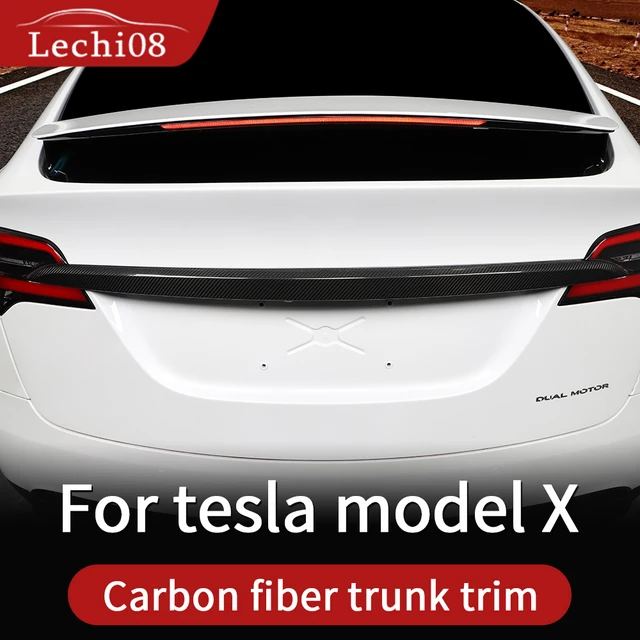 Trunk trim for model 2016-2022 tesla model x carbon/accessoires tesla x  door/carbon fiber exterior tesla car accessories - AliExpress