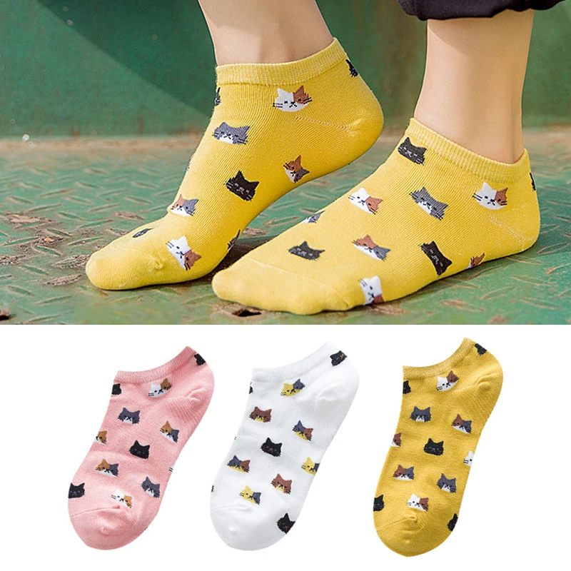 3Pair Style 8 2/3 пары модных женских носков повседневные короткие невидимые носки хлопковые короткие носки в стиле Харадзюку для девочек - Цвет: 3Pair Style 8