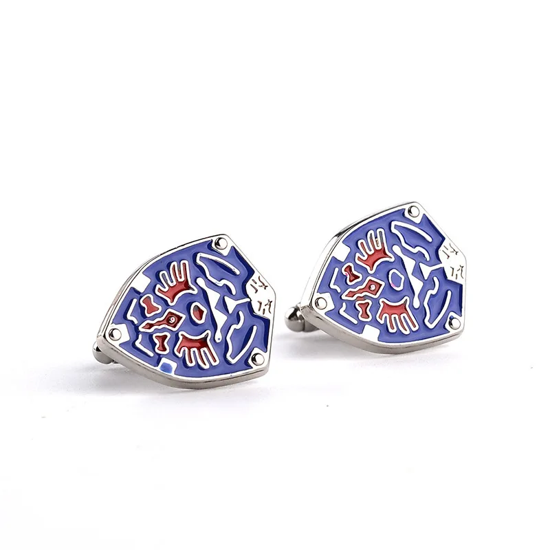 

CWFDY Hot Game The Legend of Zelda Cufflinks Metal Alloy Shirt Triforce Shield Cuff Links Enamel Cuff Buttons For Men Fans