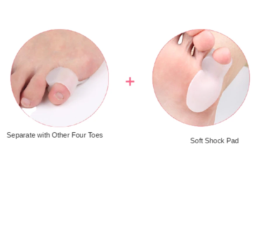 2pieces=1pair Small Toe Varus Separator Bunion Overlapping Corrector Silicone Pad Thumb Valgus Straighten Orthosis toe separators,toe corrector,toe spreader