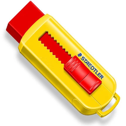 1 шт. STAEDTLER 525 PS1P-S Профессиональный рисунок Телескопический Push-pull сменный ластик в виде макарон - Цвет: Red-yellow
