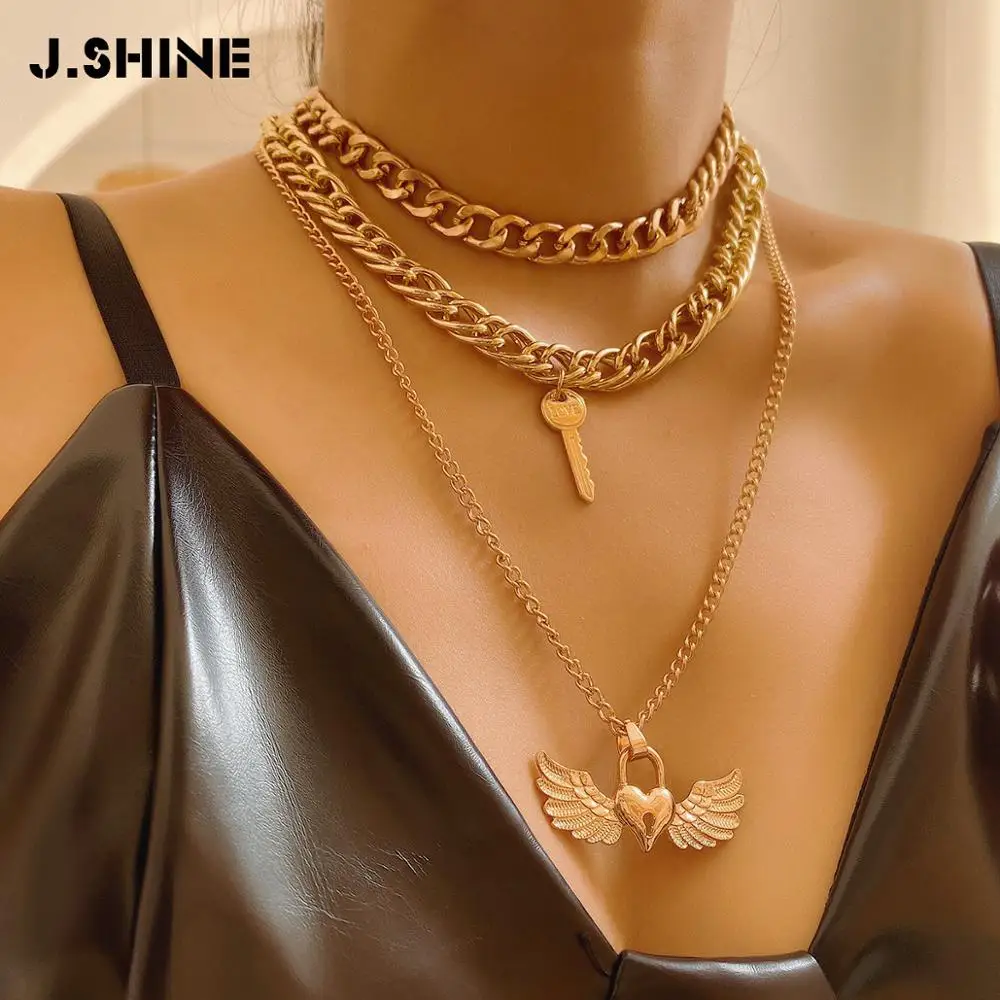 JShine огромное женское ожерелье с подвеской в виде звеньев любви подарок на день