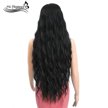 

MS Super Long Wavy Wig Synthetic Lace Front Wigs Middle Part Lace Wigs For Black Women Synthetic Curly Wig Heat Resistant Hair
