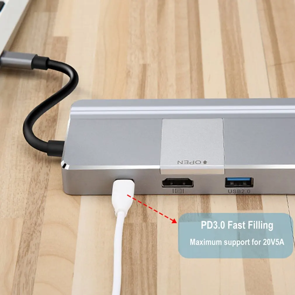 Yc217 type-C концентратор док-станция 7 портов type c Расширение Hdmi низкая температура для Macbook аксессуары Usb