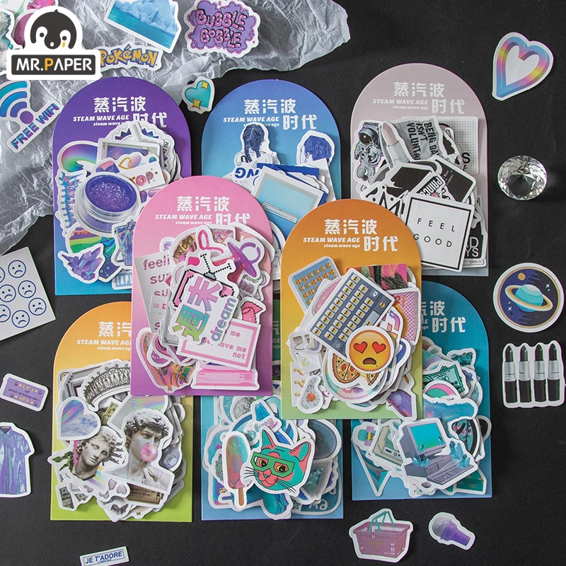 

Mr.paper 50Pcs/back Galaxy Planet Universe Series Diary Sticker Scrapbooking Home Planner Decorative Stationery Office Supplies