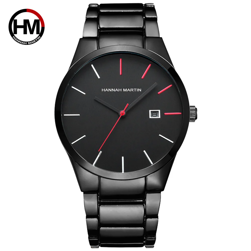 

Hannah Martin Hot Sales-MEN'S Watch Simple Three Needle Design with Calendar Waterproof Quartz Watch Steel Belt Watch
