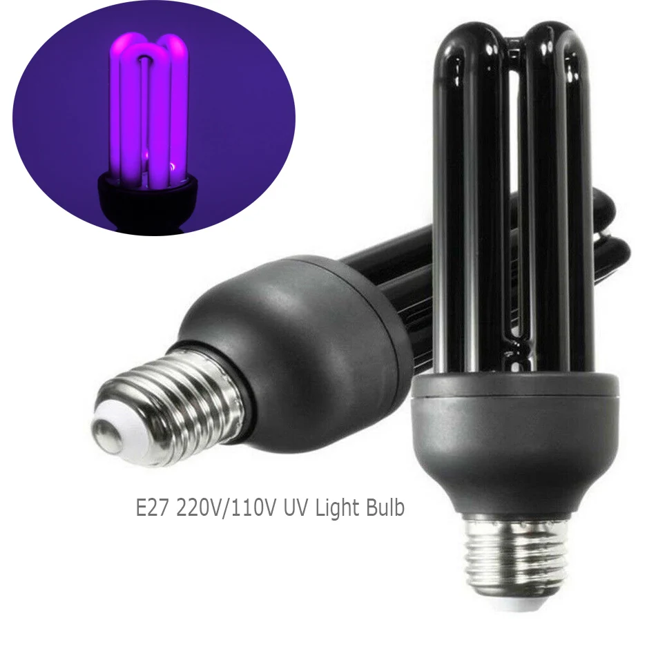 나선형 보라색 램프 조명 에너지 절약 블랙 라이트, 자외선 형광 CFL 전구, 220V, E27, 40W, 5 개