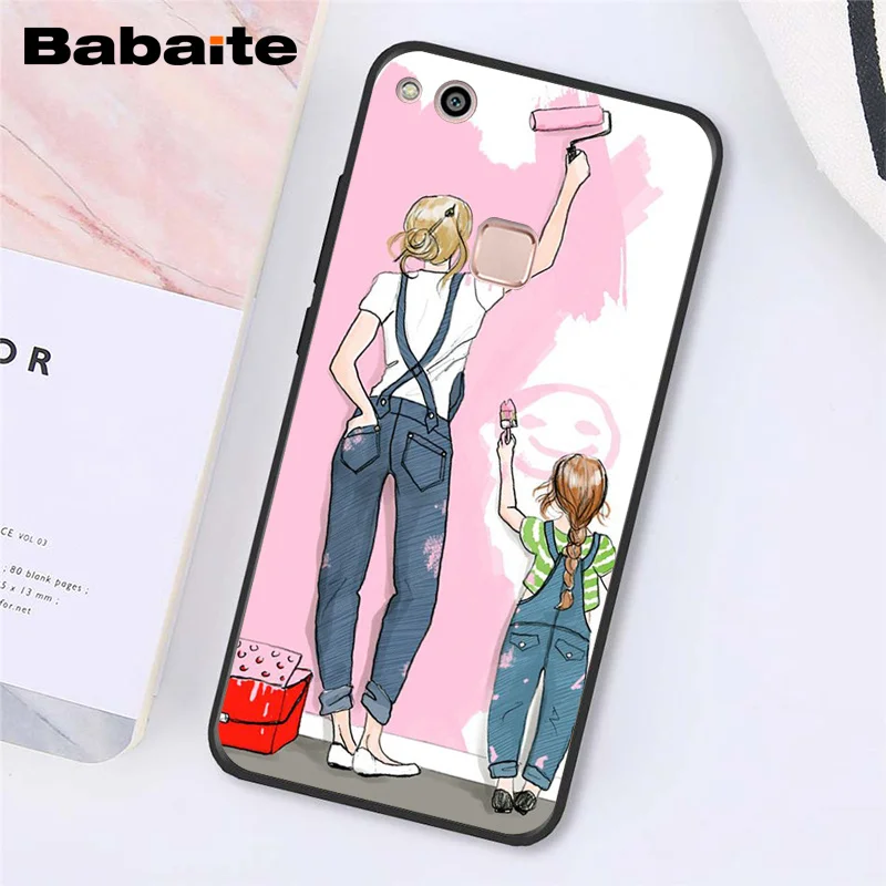 Babaite Модный черный коричневый волос для мамы, дочки, сына, папы, чехол для телефона для Huawei Y5 II Y6 II Y5 Y6 Y7Prime Y9 - Цвет: A7