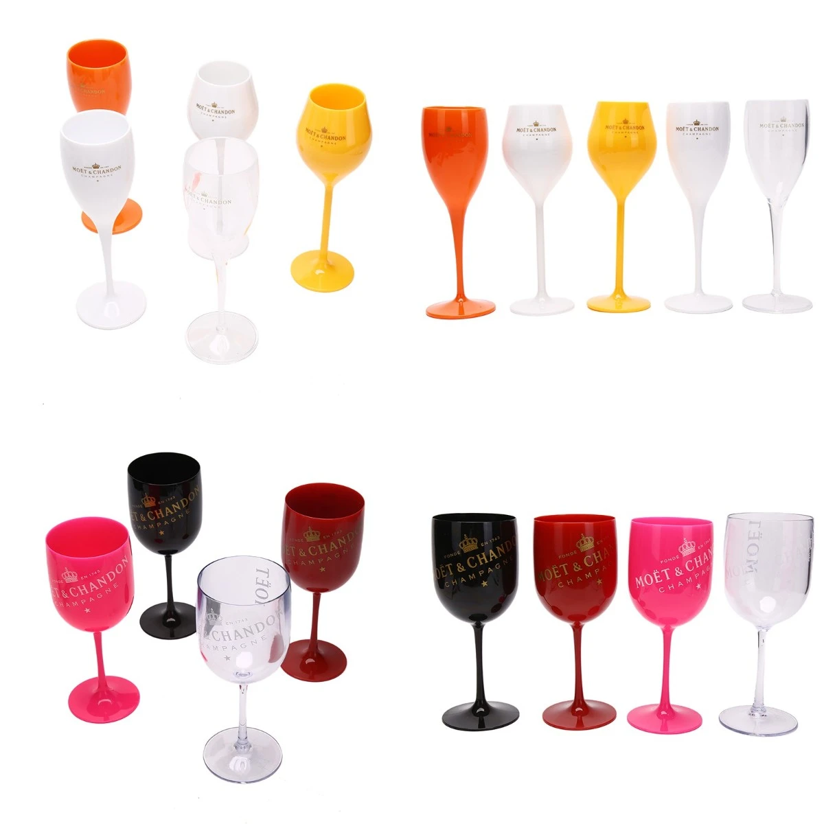 Copas de champán de cristal para uso en el hogar, vasos de plástico para vino, aptos para lavavajillas, acrílico blanco, transparente, 1 taza|Vaso tubular| - AliExpress