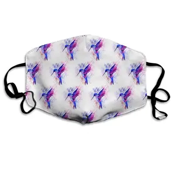

Garde Art Studio Fashion Unisex Mouth/Face Cover Masks, Hummingbird Watercolor Splash Love Birds Half Face Mask, Comfy