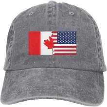 Мужская/Женская Регулируемая ВИНТАЖНАЯ ДЖИНСОВАЯ бейсболка s канадский американский флаг бейсболка